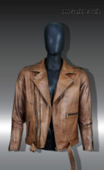 #66 JACKET BIKER MARRON MATIZADO - Image 6