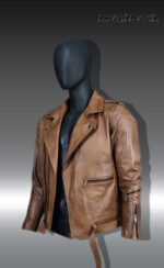#66 JACKET BIKER MARRON MATIZADO - Image 5