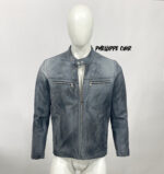 #91 CASACA/CHAQUETA DE CUERO VINTAGE GRAY EDICION ESPECIAL - Image 3