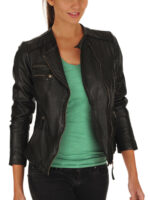 #12 CASACA/CHAQUETA DE CUERO JACKET SEMICRUZADA - Image 2