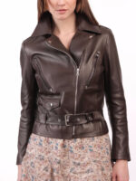 #18 CASACA/CHAQUETA DE CUERO JACKET BIKER + CORREA