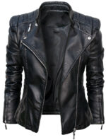 #19 CASACA/CHAQUETA DE CUERO JACKET BIKER ELEGANATE MODA 2024 - Image 2