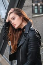 #23 CASACA/CHAQUETA DE CUERO JACKET BIKER MODA DOBLE CORREA