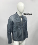 #91 CASACA/CHAQUETA DE CUERO VINTAGE GRAY EDICION ESPECIAL