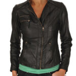 #12 CASACA/CHAQUETA DE CUERO JACKET SEMICRUZADA