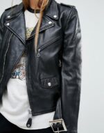 #16 CASACA/CHAQUETA DE CUERO JACKET BIKER CLASIC MODA - Image 5