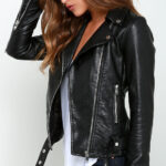 #34 CASACA/CHAQUETA DE CUERO JACKET BIKER LONG CUT