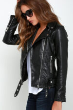 #34 CASACA/CHAQUETA DE CUERO JACKET BIKER LONG CUT