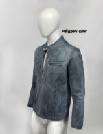 #91 CASACA/CHAQUETA DE CUERO VINTAGE GRAY EDICION ESPECIAL - Image 4