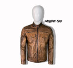 #79 CASACA/CHAQUETA DE CUERO JACKET CAMELL MATIZADO - Image 9