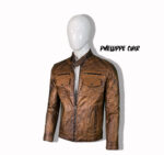 #79 CASACA/CHAQUETA DE CUERO JACKET CAMELL MATIZADO - Image 8