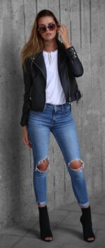 #23 CASACA/CHAQUETA DE CUERO JACKET BIKER MODA DOBLE CORREA - Image 7