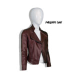 #46 CASACA/CHAQUETA DE CUERO JACKET BIKER VINO CLOSE - Image 3