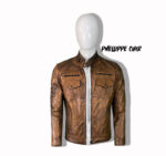 #79 CASACA/CHAQUETA DE CUERO JACKET CAMELL MATIZADO - Image 7