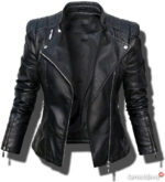 #19 CASACA/CHAQUETA DE CUERO JACKET BIKER ELEGANATE MODA 2024