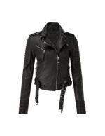 #23 CASACA/CHAQUETA DE CUERO JACKET BIKER MODA DOBLE CORREA - Image 2