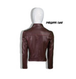 #46 CASACA/CHAQUETA DE CUERO JACKET BIKER VINO CLOSE - Image 6