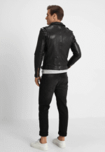 #71 CASACA/CHAQUETA DE CUERO BIKER MOTO JACKET BLACK RED - Image 4