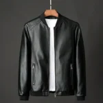 #99 CASACA/CHAQUETA DE CUERO JACKET RIB PRETINA + CUELLO