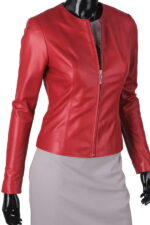 #64 CASACA/CHAQUETA DE CUERO JACKET ROJO CLASICO