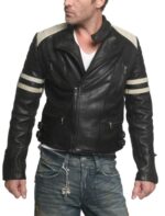#13 Jacket Moto Black white - Image 8