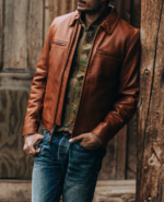 #80 CASACA/CHAQUETA DE CUERO JACKET CLASIC CUELLO CAMISA