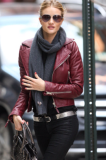 #36 CASACA/CHAQUETA DE CUERO JACKET BIKER COLOR VINO SKIN - Image 2