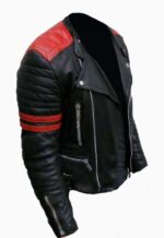 #86 CASACA/CHAQUETA DE CUERO JACKET BIKER MOTO BLACK RED - Image 2
