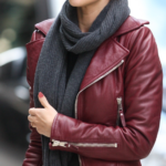 #36 CASACA/CHAQUETA DE CUERO JACKET BIKER COLOR VINO SKIN