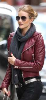 #36 CASACA/CHAQUETA DE CUERO JACKET BIKER COLOR VINO SKIN
