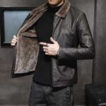 #85 CASACA/CHAQUETA DE CUERO JACKET AVIADOR FORRO PELUCHE