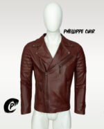 #63 JACKET BIKER COLOR VINO ACOLCHADO BRAZO - Image 9