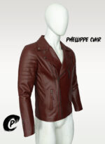#63 JACKET BIKER COLOR VINO ACOLCHADO BRAZO - Image 8