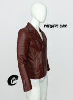 #63 JACKET BIKER COLOR VINO ACOLCHADO BRAZO - Image 5