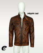 #79 CASACA/CHAQUETA DE CUERO JACKET CAMELL MATIZADO - Image 12