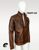 #79 CASACA/CHAQUETA DE CUERO JACKET CAMELL MATIZADO - Image 13