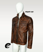 #79 CASACA/CHAQUETA DE CUERO JACKET CAMELL MATIZADO - Image 14