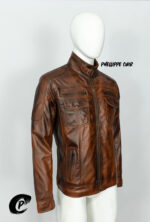 #79 CASACA/CHAQUETA DE CUERO JACKET CAMELL MATIZADO - Image 15