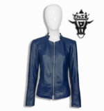 #68 CASACA/CHAQUETA DE CUERO JACKET ELEGANT BLUE - Image 3