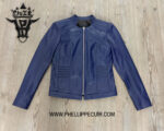 #68 CASACA/CHAQUETA DE CUERO JACKET ELEGANT BLUE - Image 5