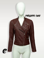 #37 CASACA/CHAQUETA DE CUERO JACKET BIKER COLOR VINO 2.0 - Image 10