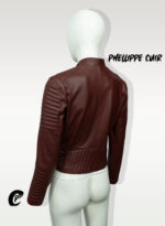 #37 CASACA/CHAQUETA DE CUERO JACKET BIKER COLOR VINO 2.0 - Image 7