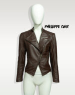 #22 CASACA/CHAQUETA DE CUERO JACKET BIKER MODA 2024 CORTE PRINCESA - Image 6