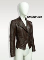#22 CASACA/CHAQUETA DE CUERO JACKET BIKER MODA 2024 CORTE PRINCESA - Image 7