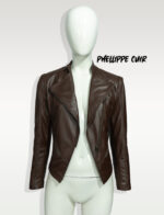 #22 CASACA/CHAQUETA DE CUERO JACKET BIKER MODA 2024 CORTE PRINCESA - Image 8