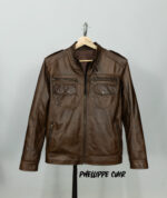 #95 CASACA/CHAQUETA DE CUERO JACKET MARRON MATIZADO - Image 6