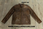 #95 CASACA/CHAQUETA DE CUERO JACKET MARRON MATIZADO - Image 7