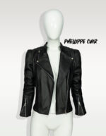 #19 CASACA/CHAQUETA DE CUERO JACKET BIKER ELEGANATE MODA 2024 - Image 8