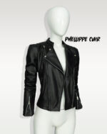 #19 CASACA/CHAQUETA DE CUERO JACKET BIKER ELEGANATE MODA 2024 - Image 5
