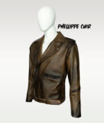 #66 JACKET BIKER MARRON MATIZADO - Image 12